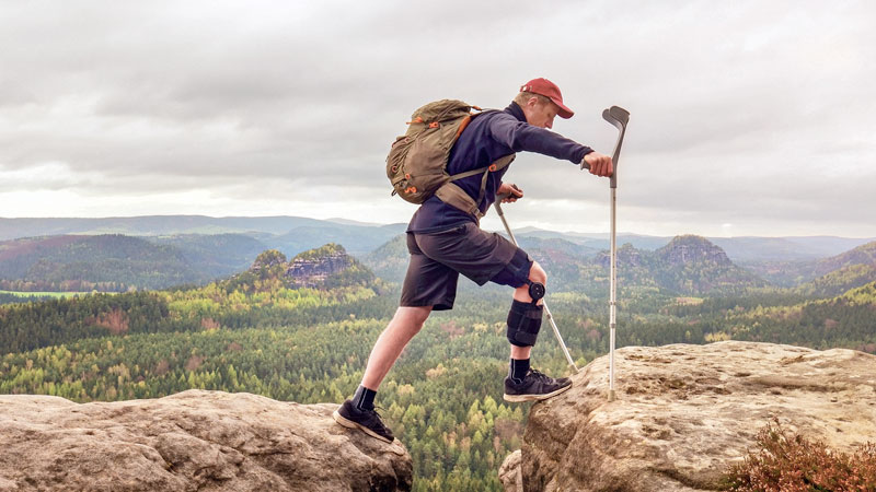 Man hiking.